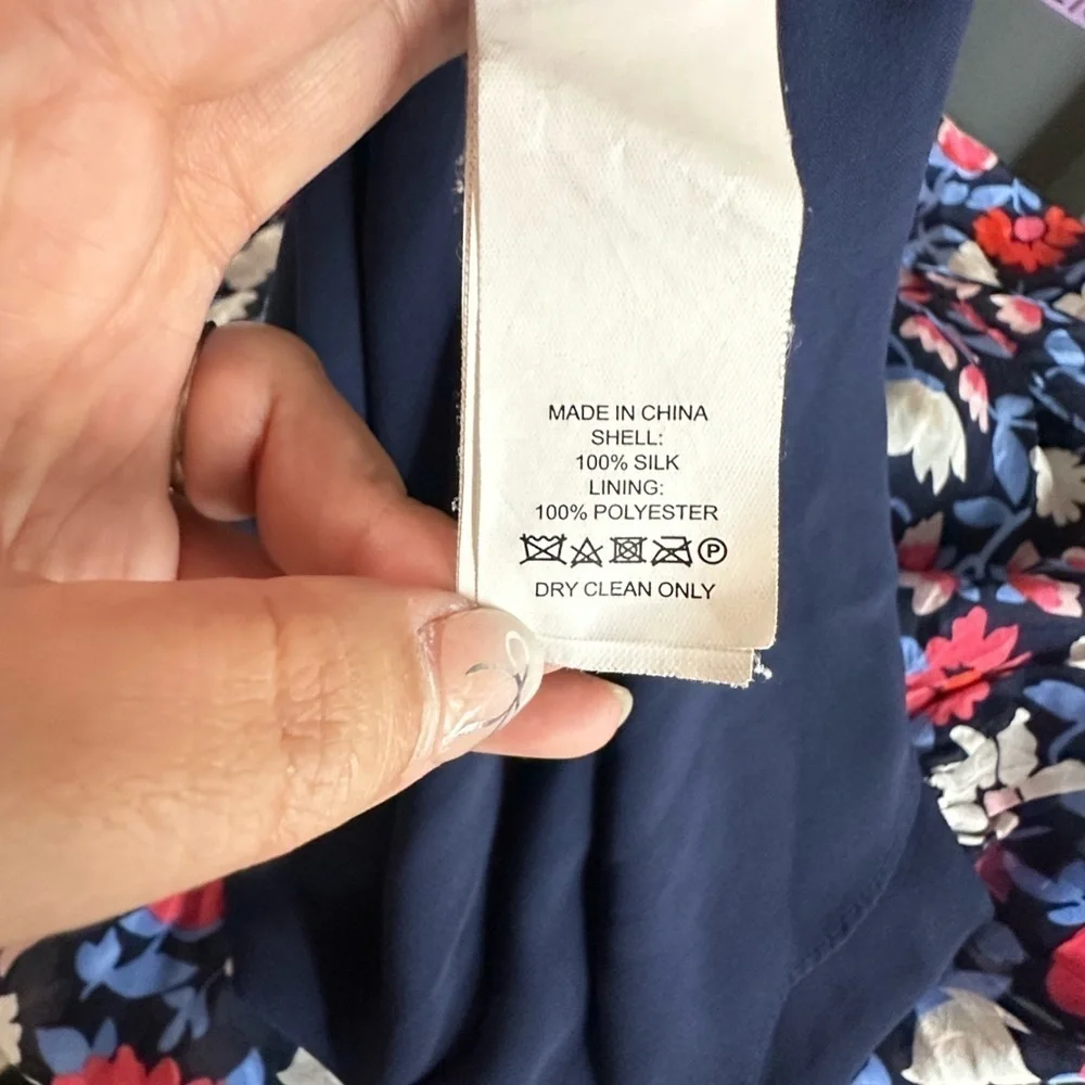 Kate Spade New York Navy Daisy Cutout Shoulder Silk Midi Dress Sz 2